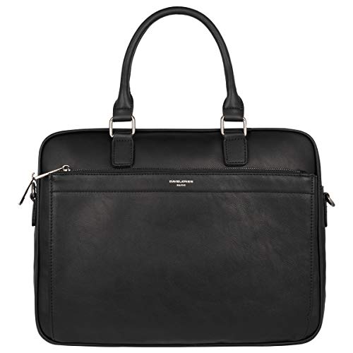 David Jones - Herren Große Aktentasche - Mann 15 Zoll Laptoptasche - PU Leder Arbeitstasche Business Handtasche Tragetasche - Henkeltasche Schultertasche Umhängetasche Messenger Bag Briefcase Schwarz von David Jones