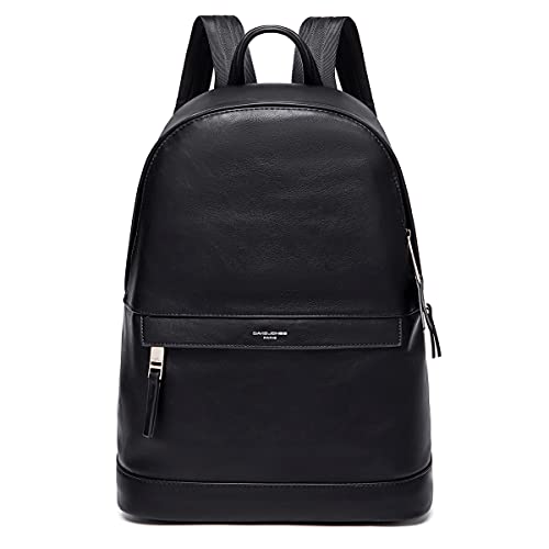 David Jones - Herren Rucksack - Mann Backpack - Kunstleder Laptoptasche 13 Zoll PC - Daypack Schultasche Alltag Arbeit Büro Schule - Multifunktional Stadttasche Elegant Schwarz von David Jones