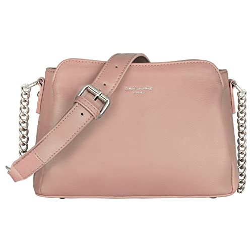 David Jones - Damen Kleine Umhängetasche - Frau Schultertasche PU Leder - Kette Handtasche Crossbody Bag Viele Fächern Taschen - Abendtasche Handy Clutch Pochette Elegante Kettentasche - Rosa von David Jones