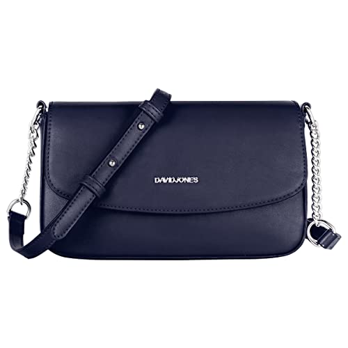 David Jones - Kleine Umhängetasche Damen - Crossbody Bag PU Leder - Frau Kette Schultertasche Rechteckige Tasche - Abendtasche Handy Handtasche Clutch Kettentasche - Elegant Reise Party - Blau von David Jones