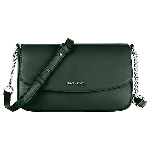 David Jones - Kleine Umhängetasche Damen - Crossbody Bag PU Leder - Frau Kette Schultertasche Rechteckige Tasche - Abendtasche Handy Handtasche Clutch Kettentasche - Elegant Reise Party - Grün von David Jones