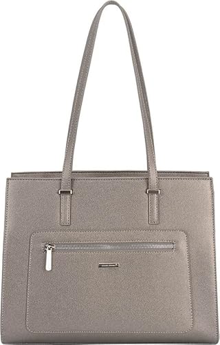 David Jones Large Schultertasche A4+, silberfarben von David Jones