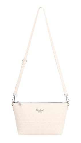 David Jones Paris – Damen-Handtasche – Mini-Umhängetasche – Kunstleder gesteppt – Größe Mini – Stadt Klassisch Chic Arbeit Reise Ausflüge Wochenende, weiß von David Jones