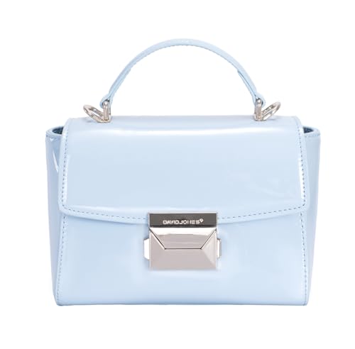 David Jones Paris – Damen-Handtasche aus glattem Kunstleder – Größe Mini – Handtasche Stadt Abend Chic Klassisch, Starlight Blue von David Jones