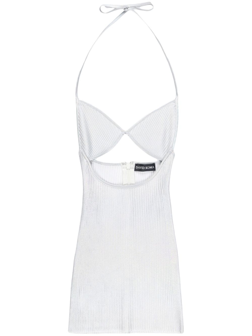 David Koma Geripptes Minikleid mit Cut-Out - Silber von David Koma