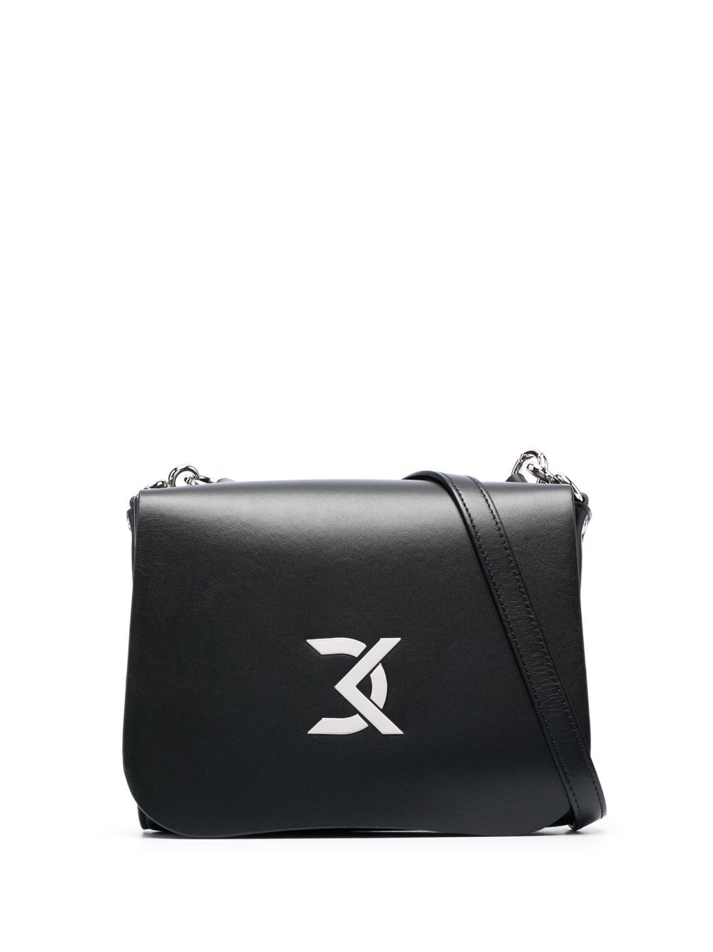 David Koma Schultertasche mit Logo-Schild - Schwarz von David Koma