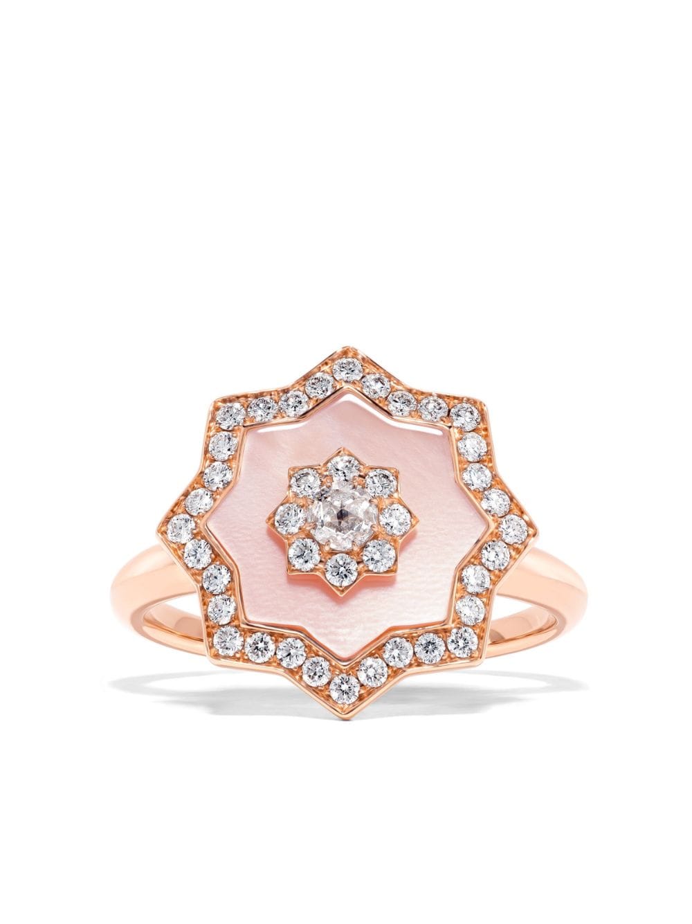 David Morris 18kt Rotgoldring - Rosa von David Morris