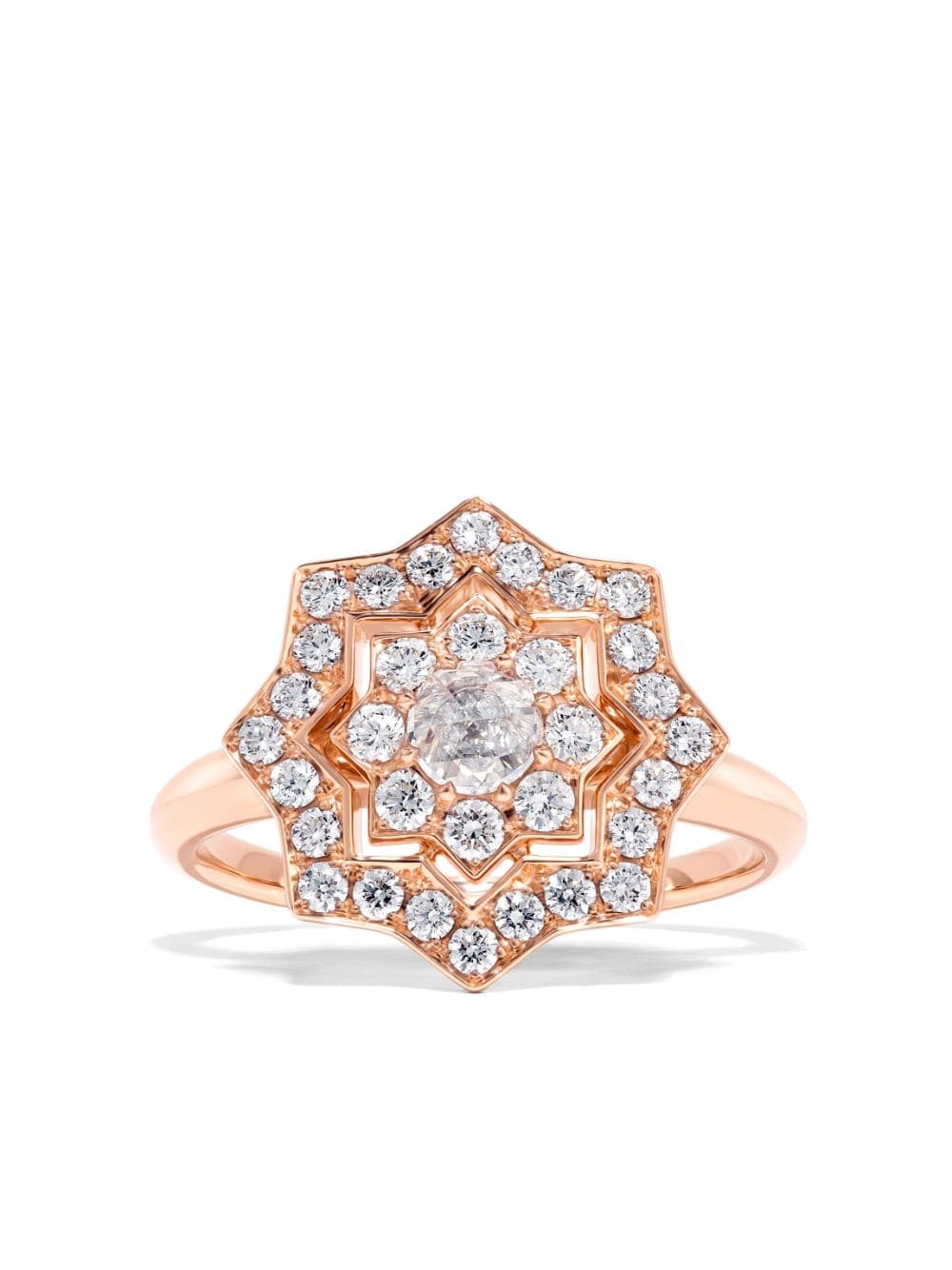 David Morris 18kt Rotgoldring mit Diamanten - Rosa von David Morris