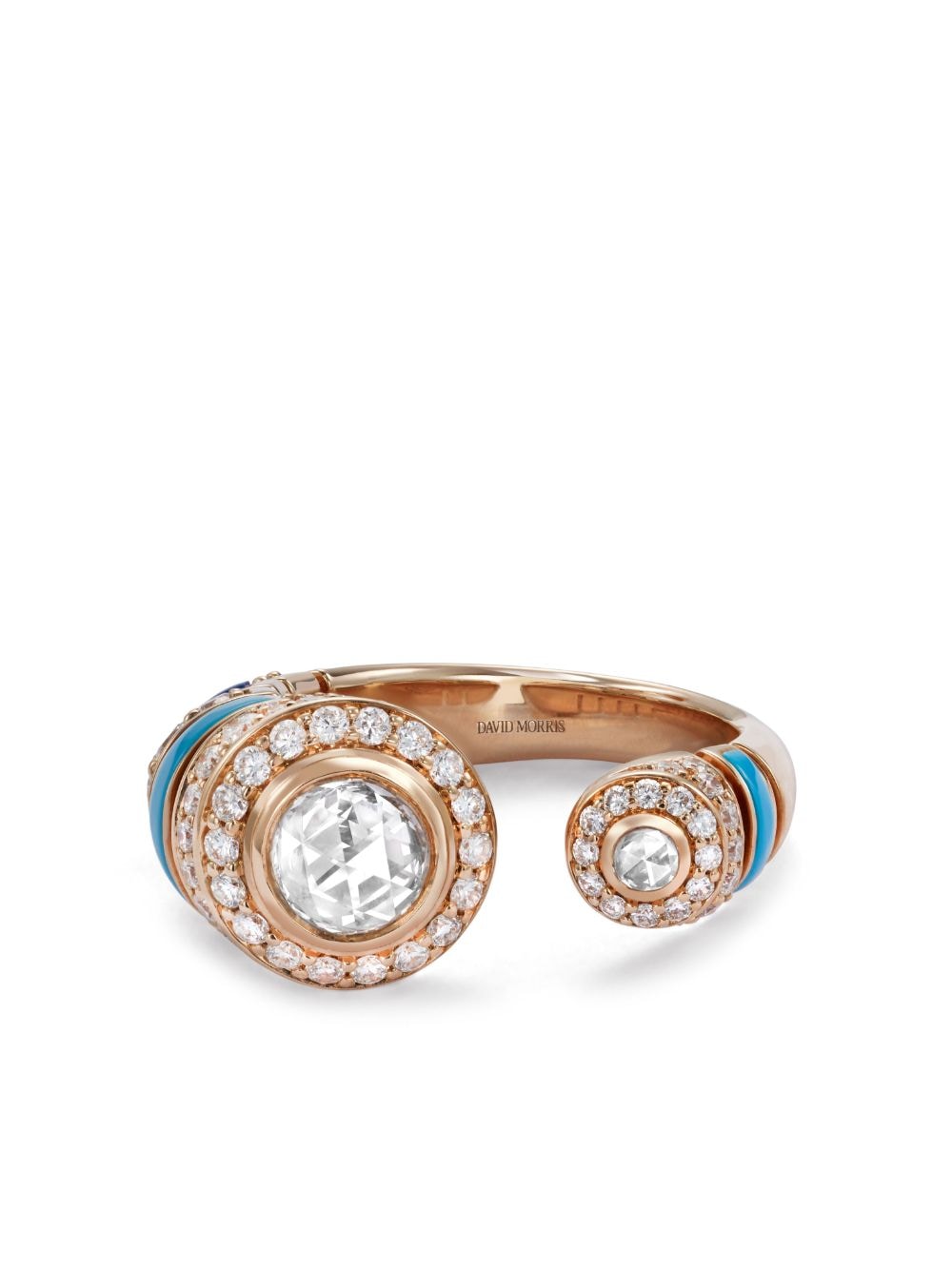 David Morris 18kt Rotgoldring mit Diamanten - Rosa von David Morris