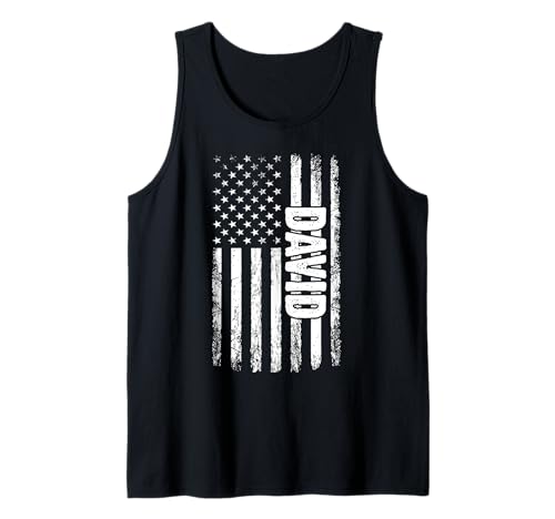 David persönlicher Name American Flag Retro Männer Frauen Tank Top von David Specialized First Boy Männer nennen Tee