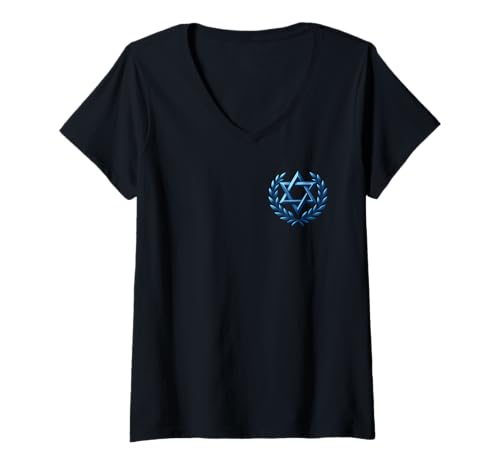 Damen Star von David - das Siegel von Salomon T-Shirt mit V-Ausschnitt Damen Star von David - das Siegel von Salomon T-Shirt mit V-Ausschnitt von David Star Symbol & Co.