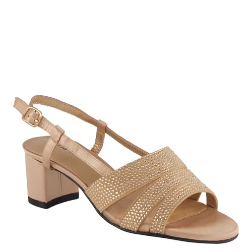 David Tate Funkeln, Champagner-Satin, 10 X-Wide von David Tate