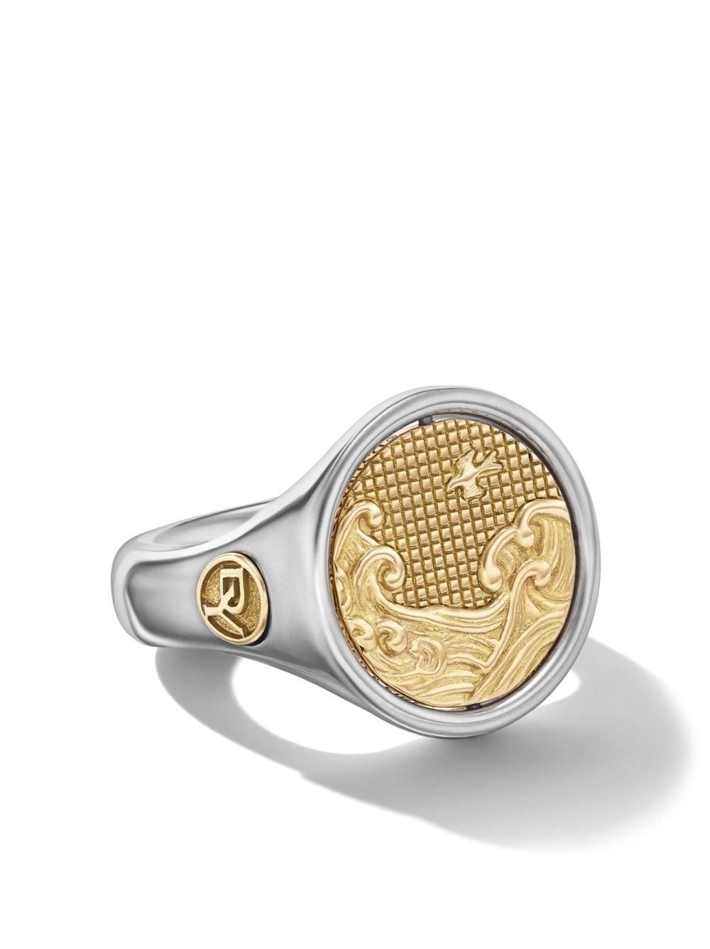 David Yurman 18kt Amulet Fire & Water Gelbgold- und Silber-Siegelring von David Yurman