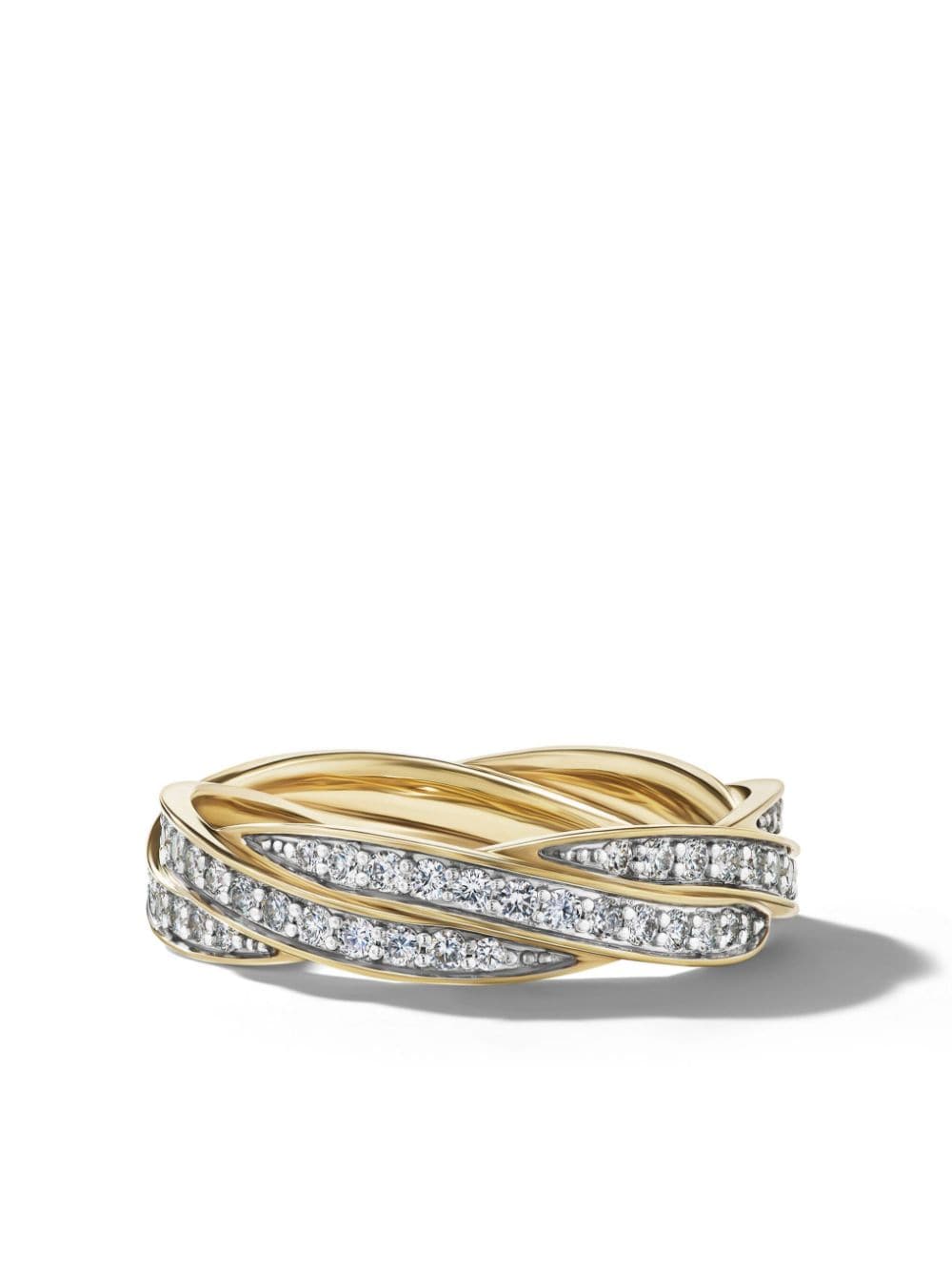 David Yurman 18kt Cable Twist Gelbgoldring mit Diamanten von David Yurman