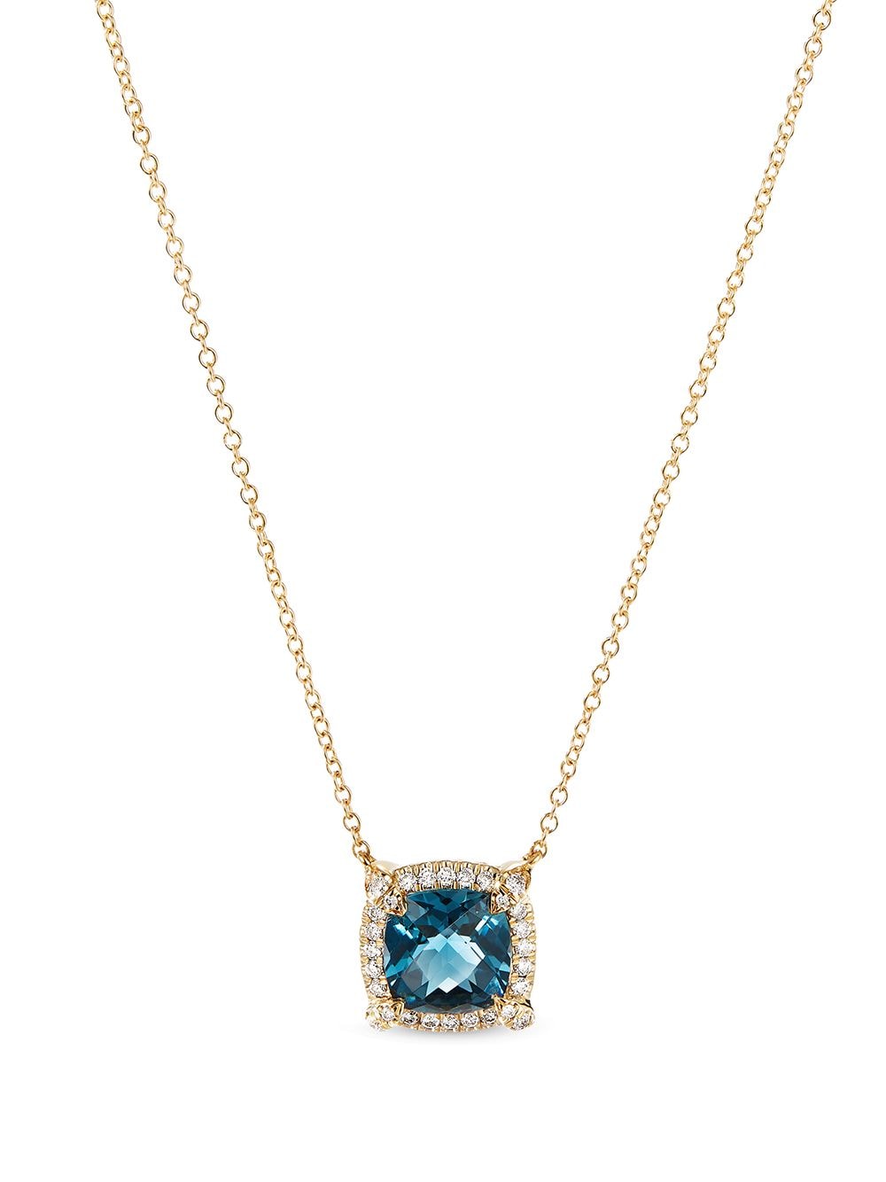 David Yurman 18kt Petite Chatelaine Gelbgoldhalskette mit Topas und Diamanten - Blau von David Yurman