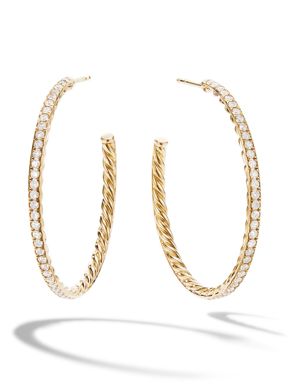 David Yurman 18kt Gelbgoldcreolen mit Diamanten von David Yurman