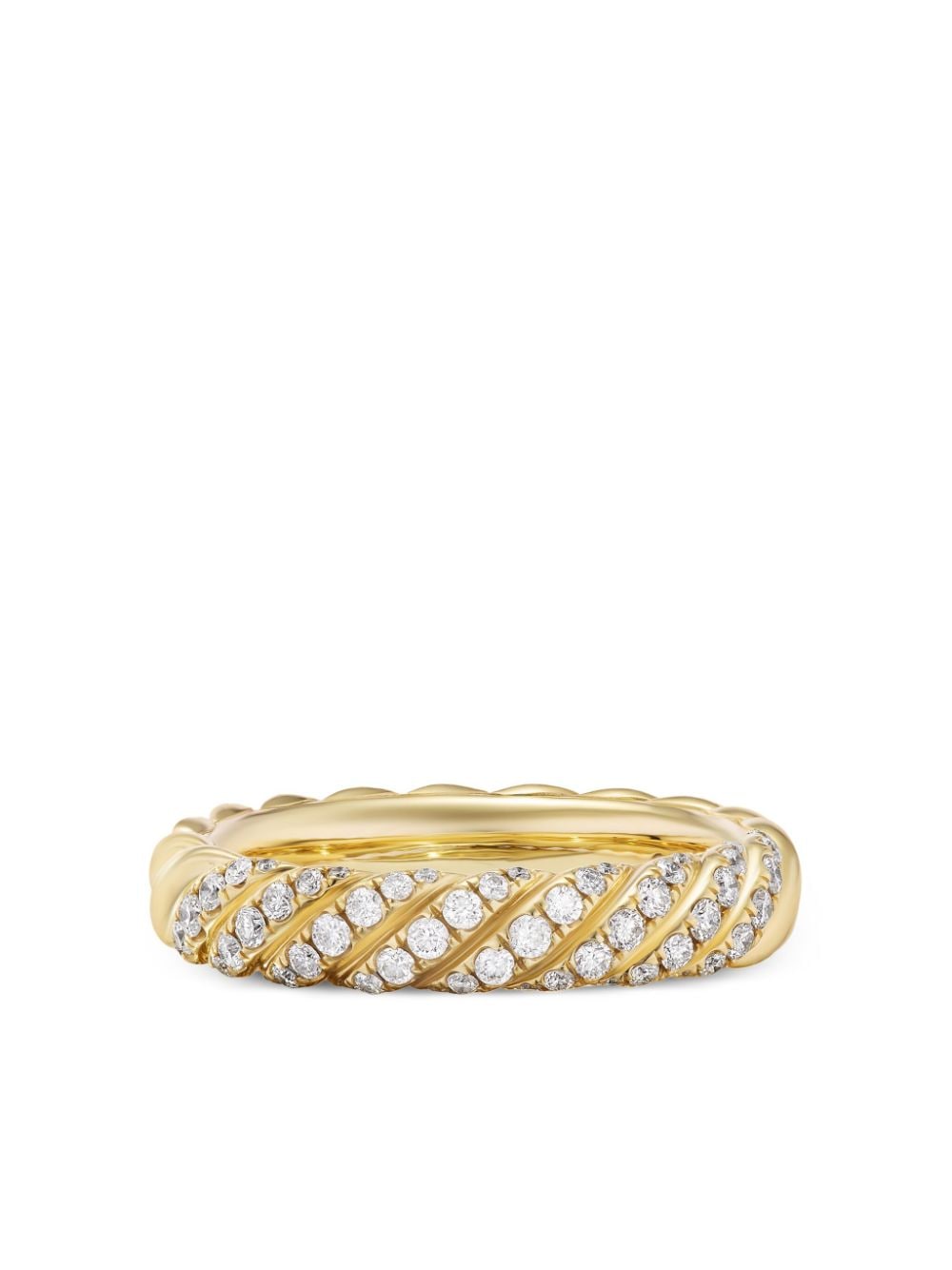 David Yurman 18kt Sculpted Cable Gelbgoldring mit Diamanten von David Yurman