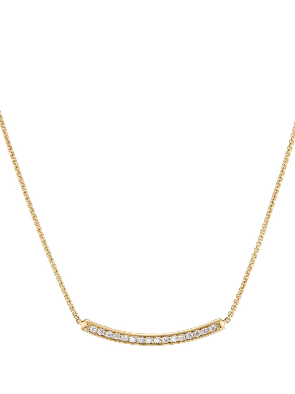 David Yurman 18kt Petite Pavé Bar Gelbgoldhalskette mit Diamanten von David Yurman