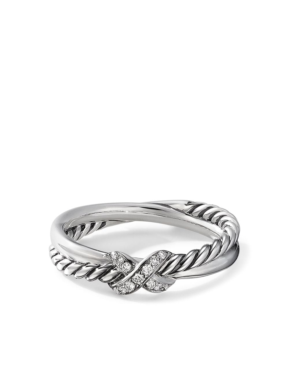 David Yurman Petite X Ehering aus Sterlingsilber mit Diamanten von David Yurman