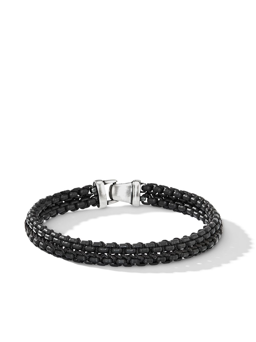 David Yurman Box Chain Armband mit gewebter Optik - Schwarz von David Yurman