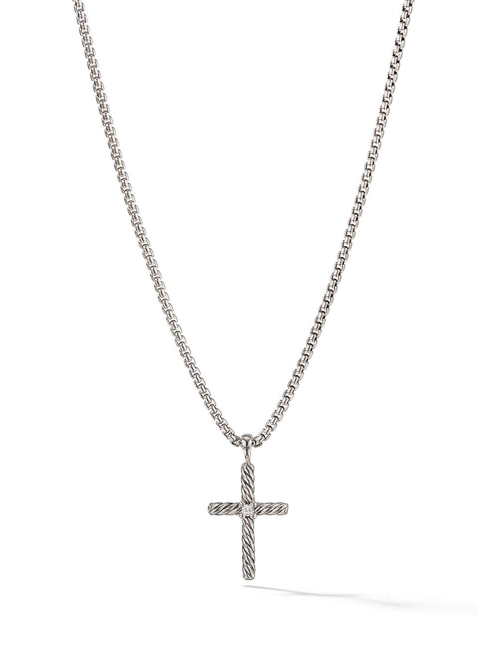 David Yurman Cable Classics Cross Halskette aus Sterlingsilber mit Diamanten von David Yurman