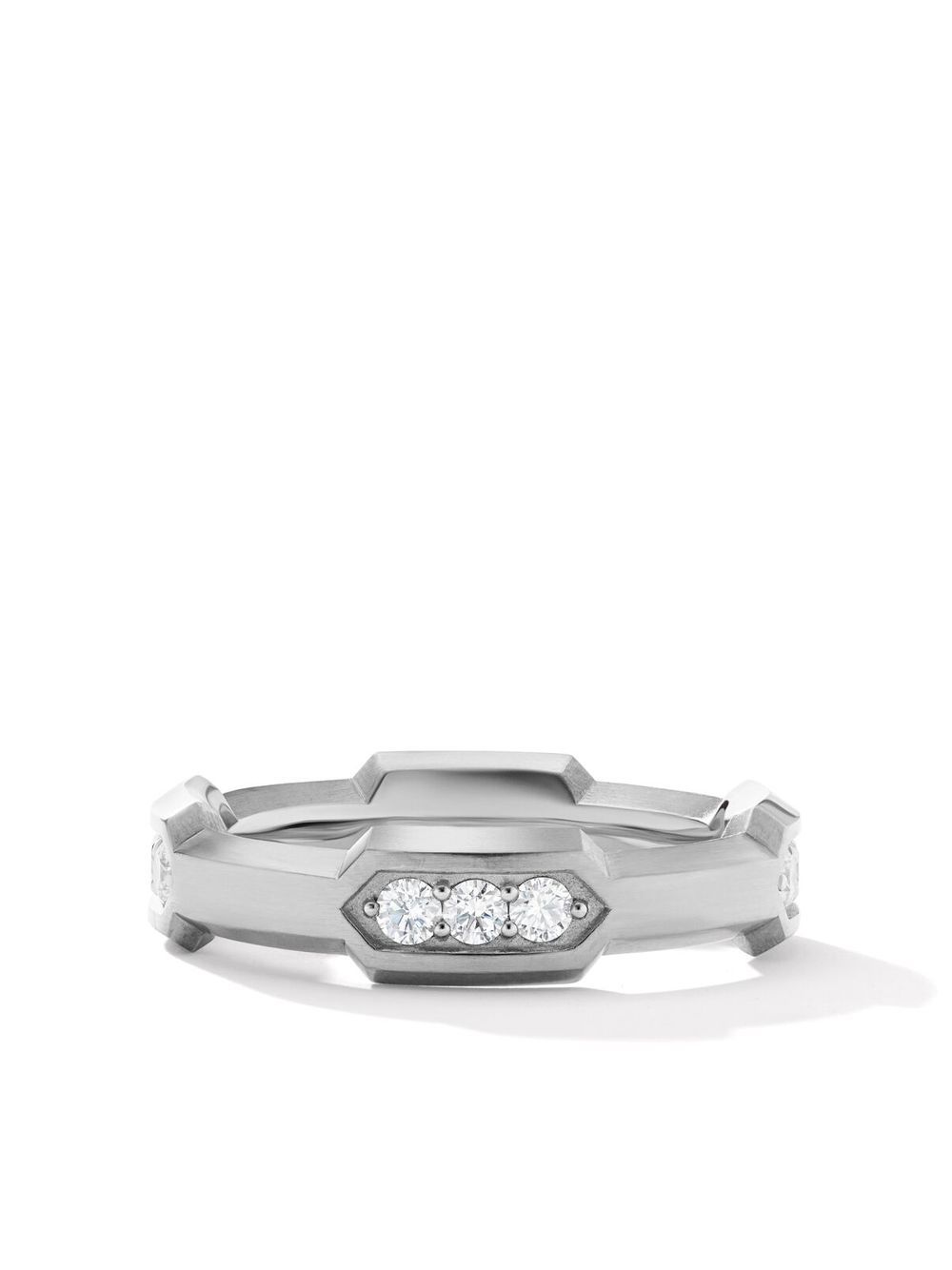 David Yurman Hex Pavé Station Ring mit Diamanten - Silber von David Yurman