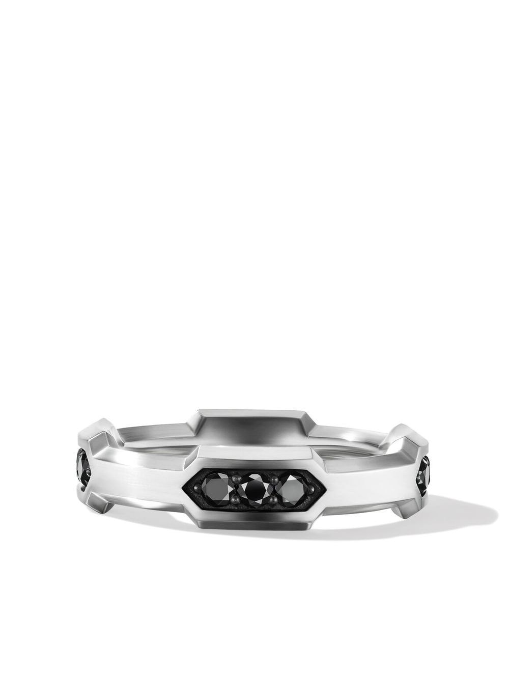 David Yurman Hex Ring mit Diamanten 6mm - Silber von David Yurman