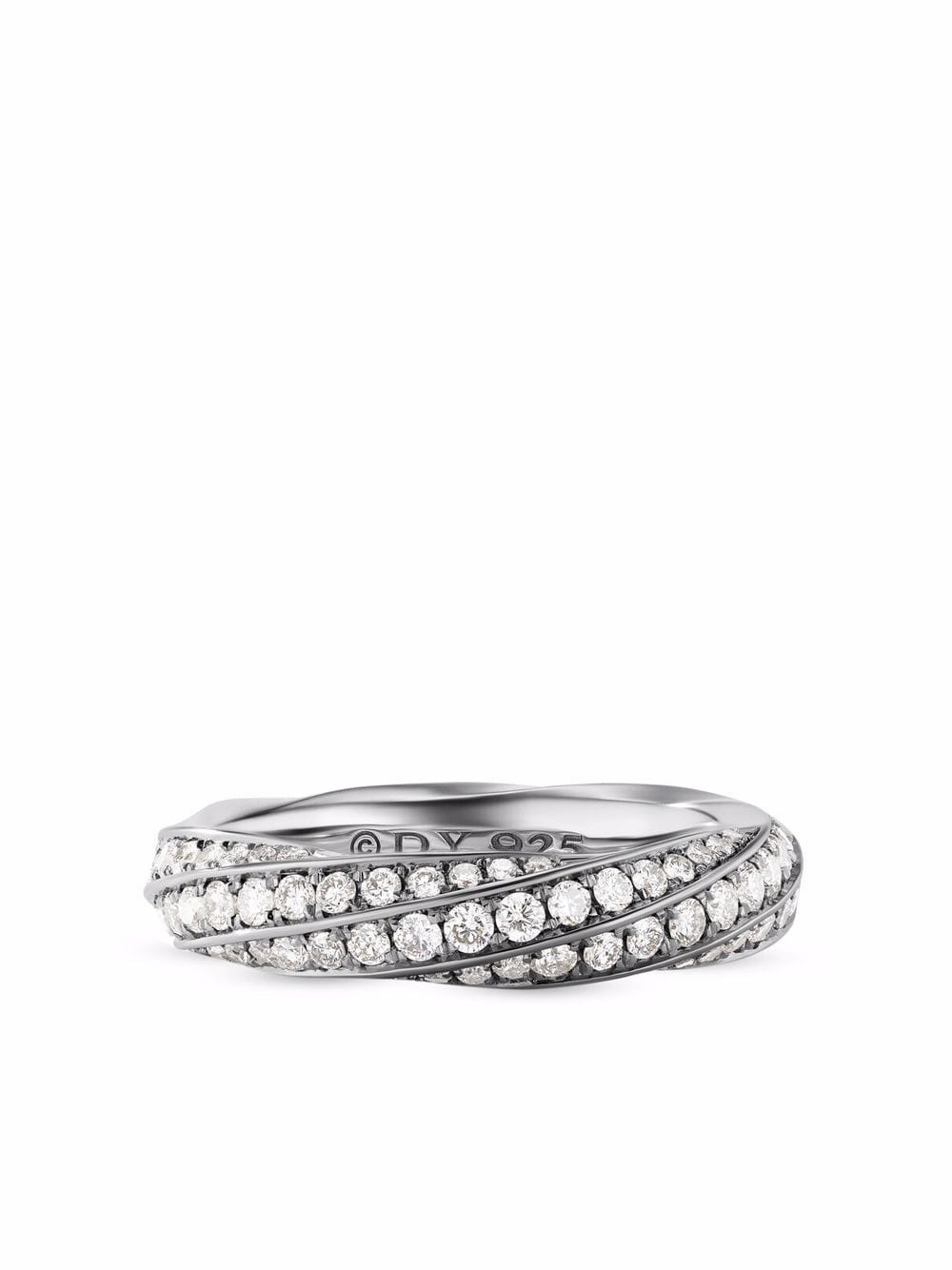 David Yurman Cable Edge Ring mit Diamanten - Silber von David Yurman