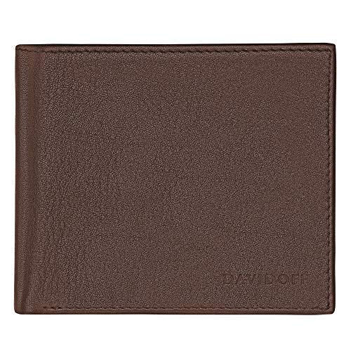 Davidoff Essentials Herren Geldbörse Braun – Elegante kleine Brieftasche aus feinem Leder – edles Herren Portemonnaie mit 3 Steckfächern, 2 Taschen und Münzfach von Davidoff