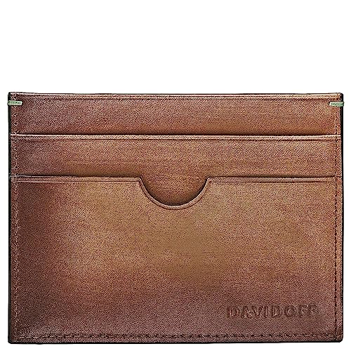 Davidoff Venice Kartenetui Cognac – Elegante kleine Brieftasche aus feinem Leder mit Ombre-Effekt – edler Card Holder mit 4 Steckfächern und Tasche von Davidoff