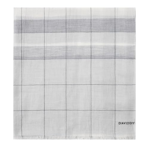DAVIDOFF PARIS Herren Schal Grau – eleganter Schal aus 100% Wolle – leichter Wollschal mit Clous de PARIS und gemischtem Karomuster von DAVIDOFF