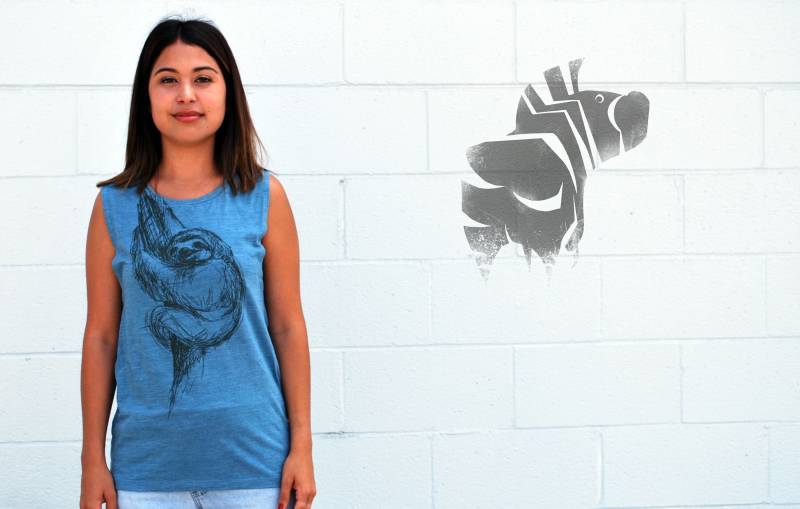 Damen Faultier Tank - Flowy Slotte Muskel von DavidsDoodlesShop