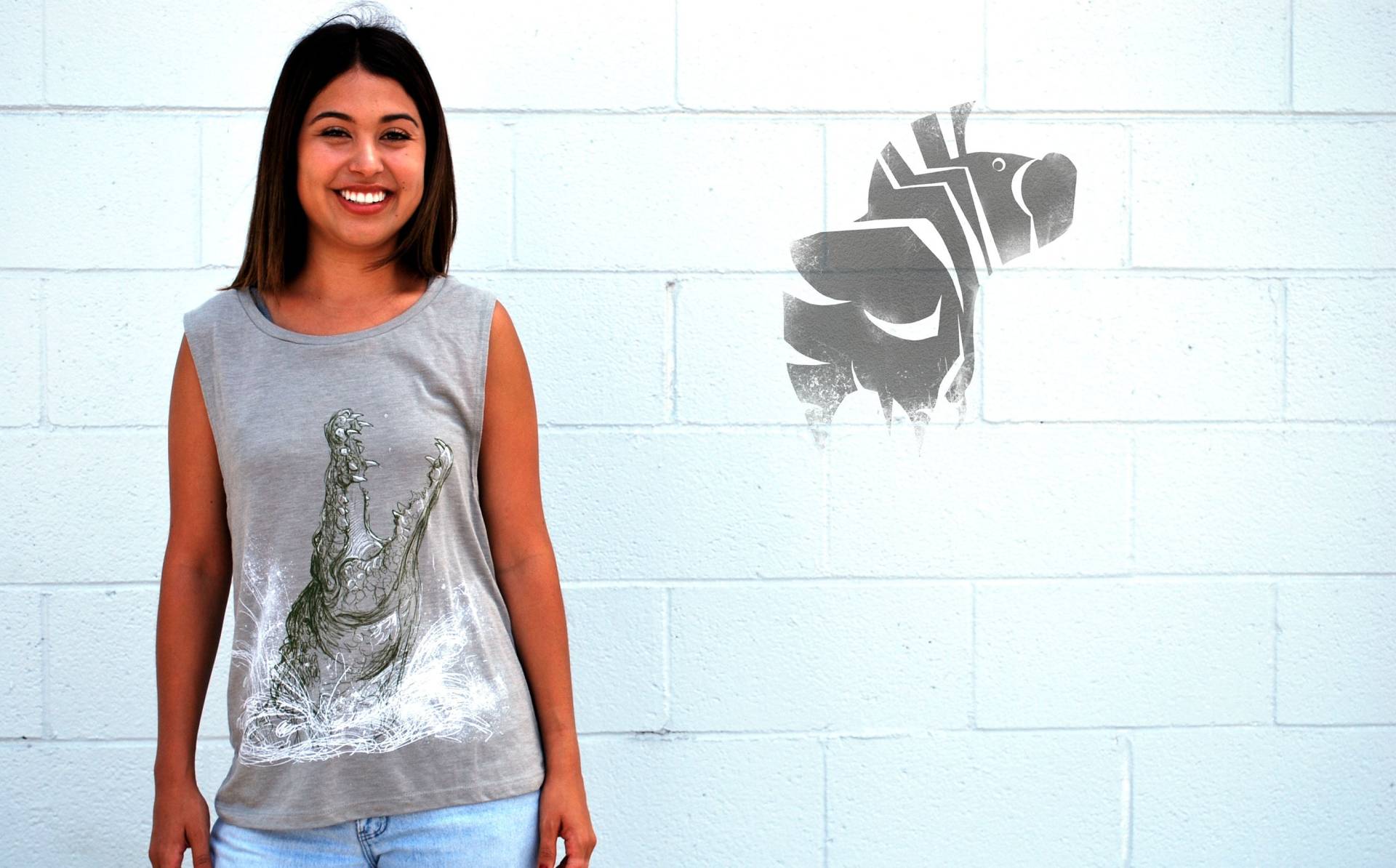 Frauen Krokodil Tank - Flowy Scoop Muskel von DavidsDoodlesShop