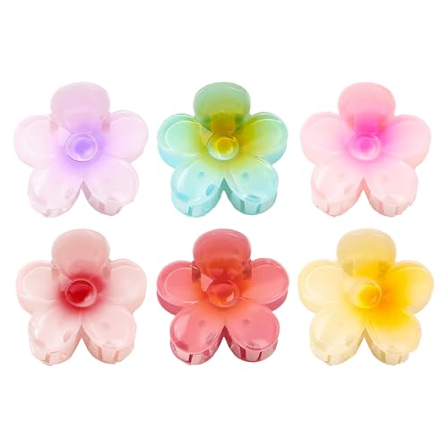 6 Stück Kleinn Blumen Haarklammer Haarspange 4cm, Hawaii Blumen Haarschmuck Rutschfeste Haarspangen Haarklammern Geschenk Für Damen Frauen Mädchen Haarstyling Zubehör von Davivian