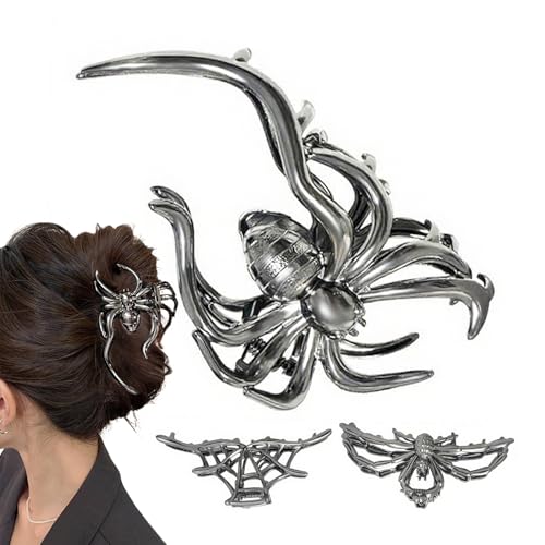Davivian Halloween Haarspangen - Metall Horror Kralle Clip | 3 Stück Gruselige Spinnen Totenkopf Haarklemme Für Outdoor Bühnenaufführung Party Kostüm Herbst Schule Zuhause Halloween Mädchen von Davivian
