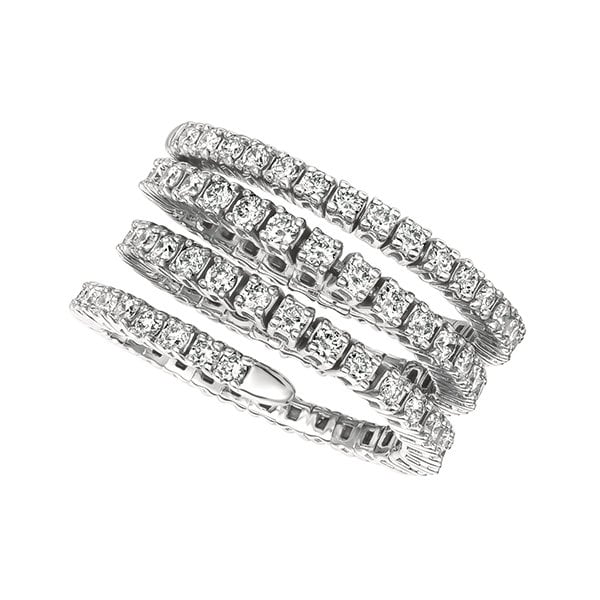 1, 35 Karat Natürlicher Diamant Dehnbarer Eternity Band Ring G Si 14K Weißgold von DaviziJewels