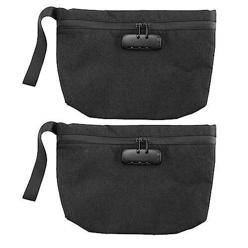 Dawafit 2 x Geldtasche mit Schloss, 28,9 x 19,5 cm, Geldtasche für Reisen, langlebig, geruchsdichte Tasche mit Reißverschluss für Bargeld, grau, Einheitsgröße von Dawafit