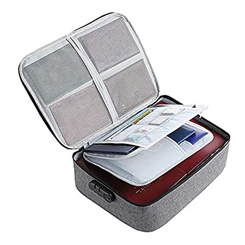 Dawafit Wichtiger Akten Halter, Dokumenten Organizer Box, Wasserdichte Oxford Dokumenten Aufbewahrung Tasche mit Sicher Code Schloss () von Dawafit