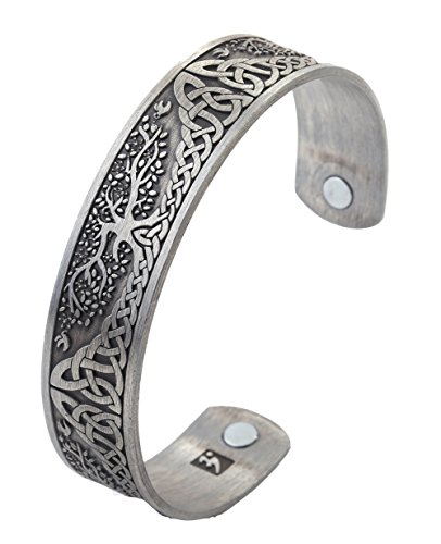 Armreif mit Design des Pagan Yggdrasil Baum des Lebens, nordische Mythologie, magnetisches Gesundheits-Armband, für Damen und Herren von Dawapara