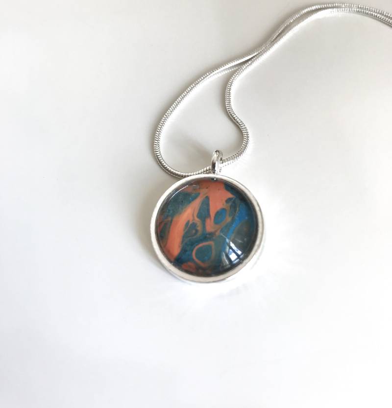 Abstrakte Kunst Design-Halskette Mit Anhänger "Korallenriff" von DawnPorterKeig