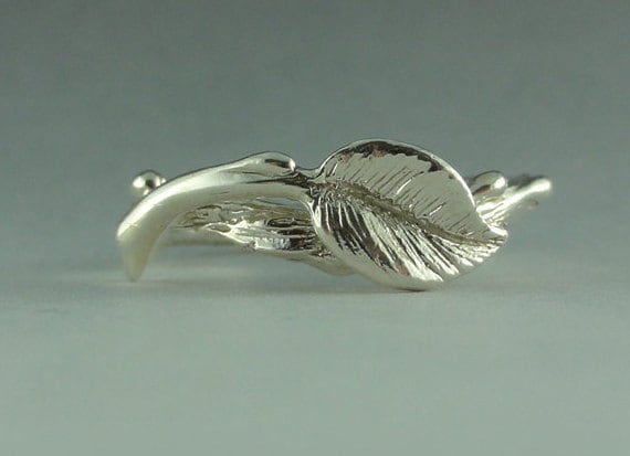Blatt & Zweig Sterling Silber Versprechen Ring Natur Inspiriert von DawnVertreesJewelry