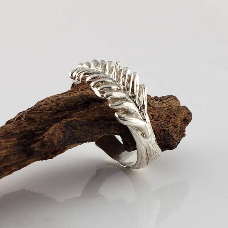 Hand Modelliert Farn Blatt Sterling Silber Ring Natur Inspiriert Ehering Hand Modelliert Farn Blatt Sterling Silber Ring Natur Inspiriert Ehering von DawnVertreesJewelry