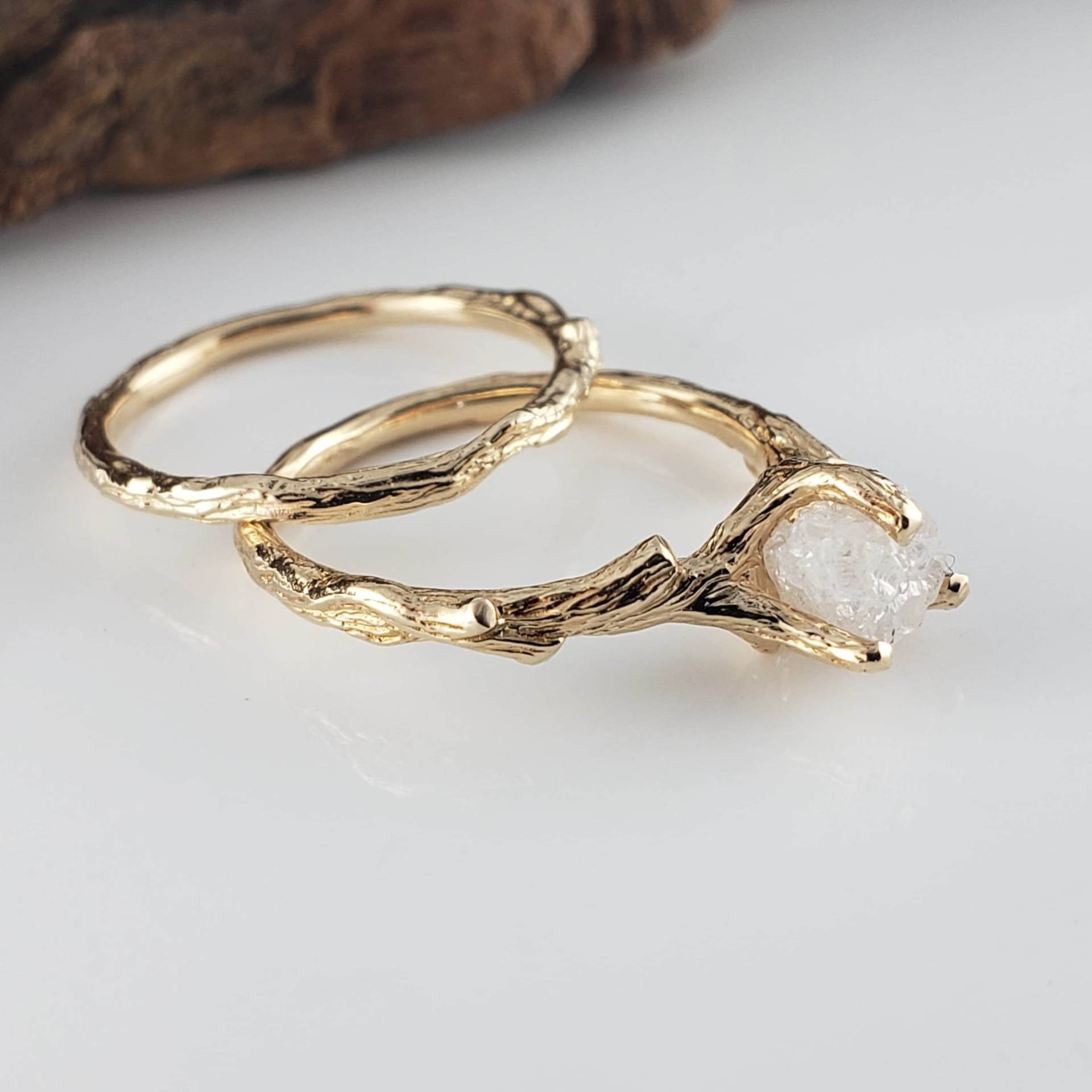 Reserviert Ehering Nur - Gold Verlobungsring 14K Weißgold von DawnVertreesJewelry