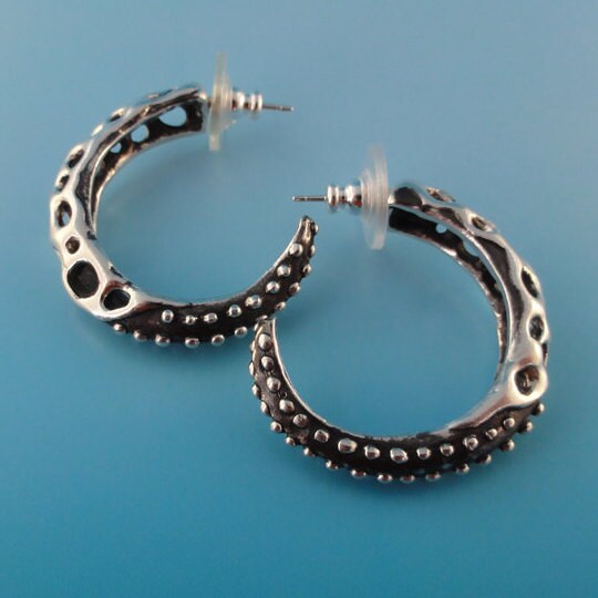 sterling Silber Seestern Tentakel Creolen Ocean Schmuck von DawnVertreesJewelry