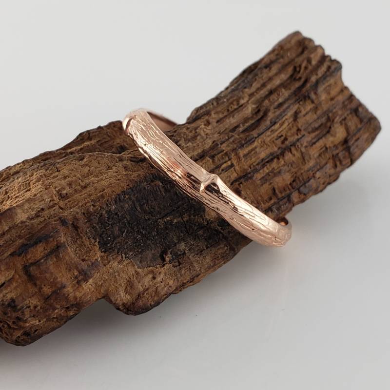 Zweig Ehering, 14K Oder 18K Gold Hochzeitsring, Hand Modelliert Ehering Von Dawn Vertrees von DawnVertreesJewelry