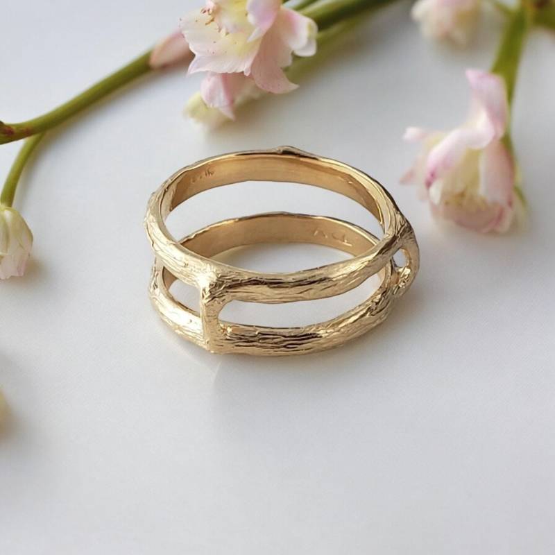 Zweig Und Schutzring Aus Massivem Gold Von Eddj Jewelry Designs von DawnVertreesJewelry