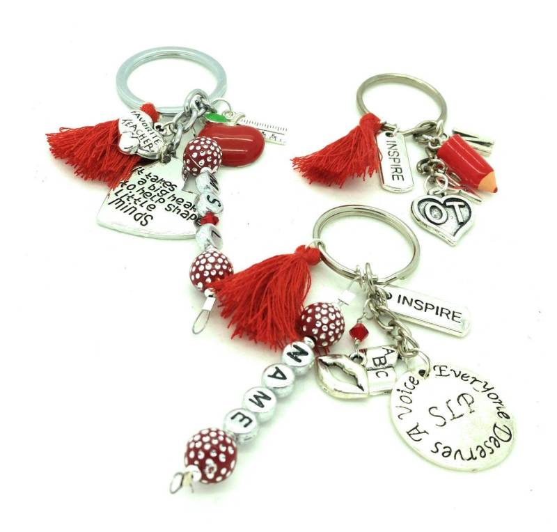 Lehrer Schlüsselanhänger, Geschenk Für Logopäden, Logopäden Ergotherapeuten Geschenk, Personalisierte Schlüsselanhänger von DawnbJewelry