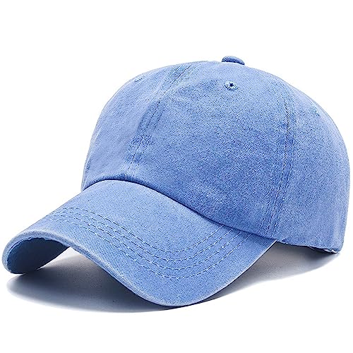 Dawniee Baseball Cap für Herren und Damen, Unisex Sports Outdoor Freizeit Denim Baseballmütze, verstellbare Cowboyhut in gewaschener Baumwolle Trucker Cap 100% Basecap Sonnenhut von Dawnieee