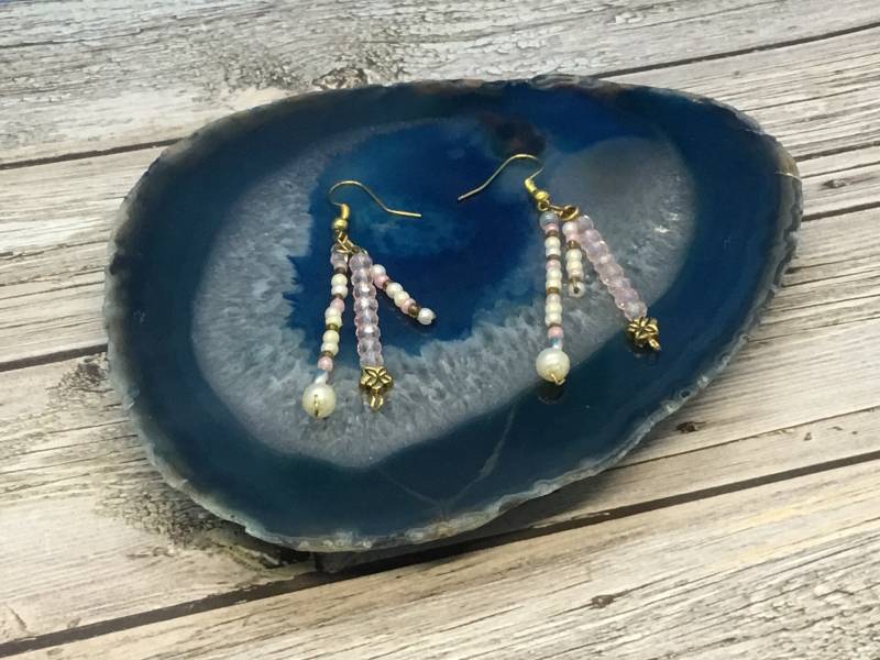 Perle Und Rocailles Perlen Zierliche Ohrringe, Handgemachte Ohrringe von DawnsBeadsDesigns