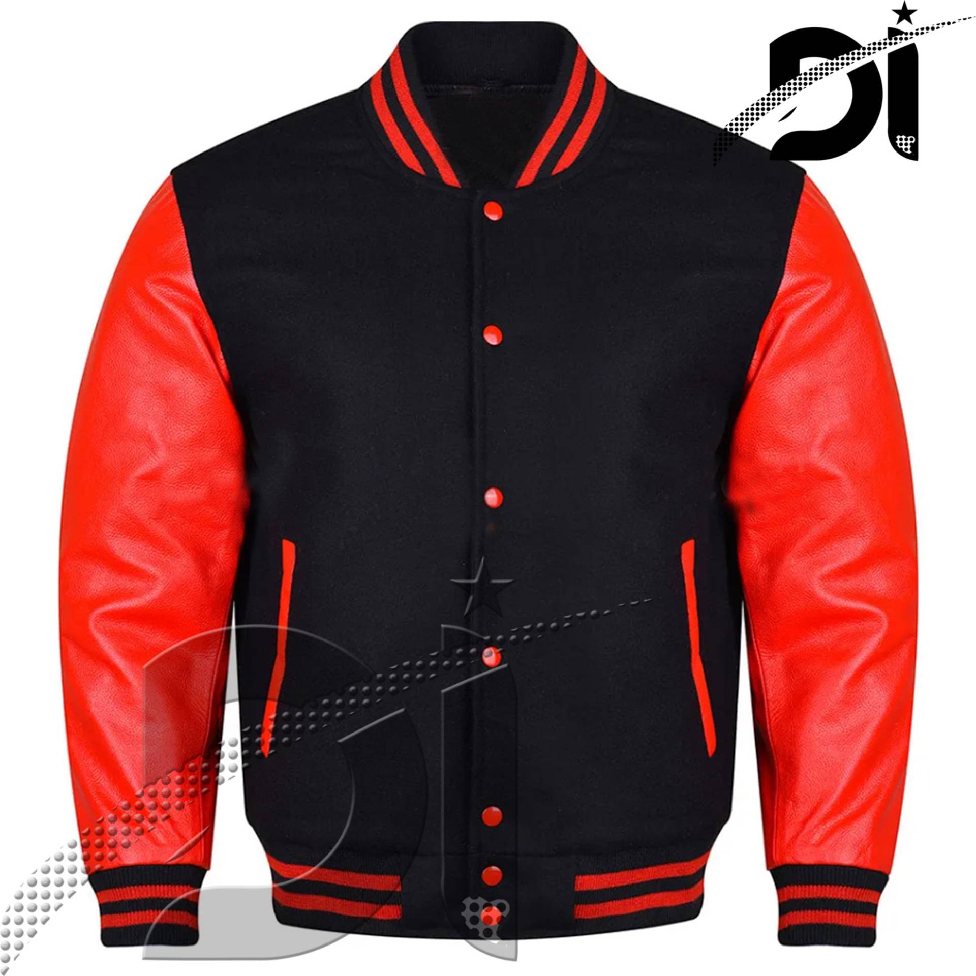 Varsity Hand Gefertigt Baseball College Lettermen Retro Bomber Solid Schwarz Wolle & Rote Lederjacke Mit/Rot Besatz Varsity Hand Gefertigt Baseball College Lettermen Retro Bomber Solid Schwarz Wolle & Rote Lederjacke Mit/Rot Besatz von Dawoodimpex